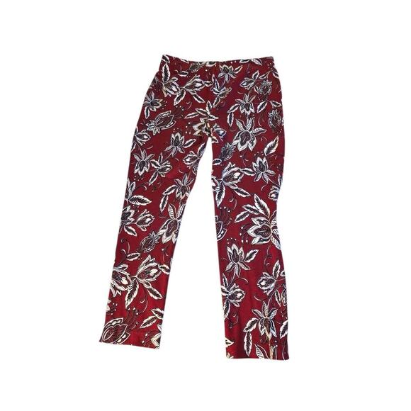 Chico's So Slimming Womens Juliet Parisian Floral Red Ponte Pants Size 1.5 US 10 - Picture 2 of 10